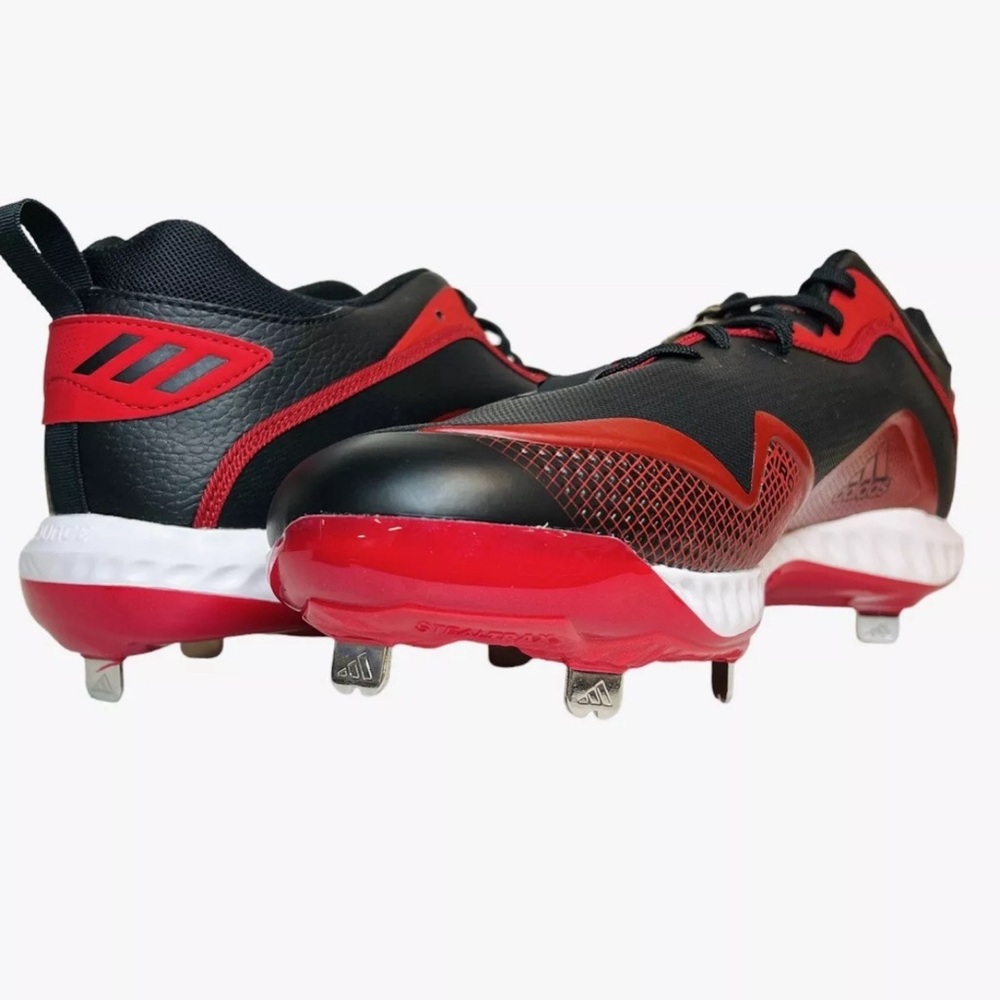 Adidas Icon 6 Bounce Low Metal Baseball Cleats FV9348 Black/Red Mens Size 16
